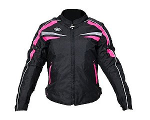 JAQUETA FEMININA DRIVER PRET/ROSA IMPERMEAVEL