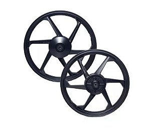 RODA ALUMINIO CG 150 04/13 6P PRETO TAMBOR C/ROLAMENTO