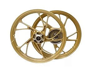 RODA ALUMINIO CG 150 04/17/CG 160 START MOD.CG 160 DOURADO A DISCO