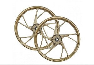 RODA ALUMINIO CG 150/CG 160 START MOD.CG 160 DOURADO A TAMBOR