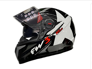 CAPACETE FW3 GTX STAR PRETO BRILHANTE GRAFITE/PRATA