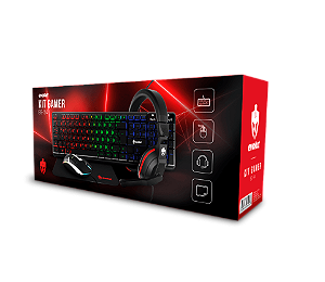 Kit Gamer Teclado e Mouse com fio Evolut EG-54, Teclado,Mouse,Headset,Mouse Pad