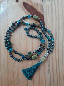 Japamala da Transformação: Equilíbrio e Proteção-108 Contas de Pedras Naturais- Cristais