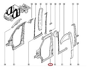 Quadro da Porta Renault Master 2.3 16V - 2013 até 2019 - 801C10668R