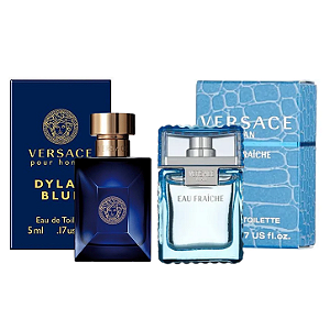 Dupla de Miniaturas Versace Man Eau Fraiche & Versace Pour Homme Dylan Blue