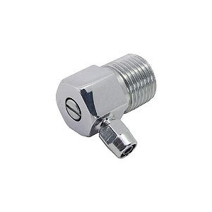 Niple 1/2 com saída para mangueira 1/4 com regulador de vazão