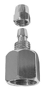 Bico adaptador para registro mangueira fina 1/4, com rosca interna 1/4