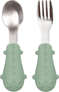 Kit talheres em silicone e aço inox