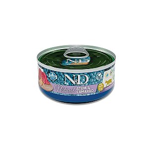 Ração Úmida N&D Natural Gatos Adultos Atum e Camarão 70g