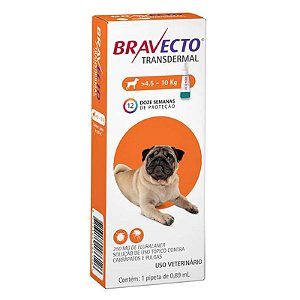 Antipulgas Bravecto Transdermal Cães 4,5 a 10kg 250 mg