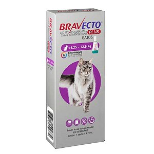 Antipulgas Bravecto Plus Gatos 6,25 a 12,5 kg 1,79 ml
