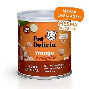 Ração Úmida Gato Pet Delícia Natural Frango com Mamão 320g