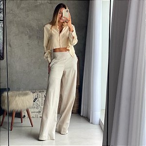 Calça Pantalona Linho