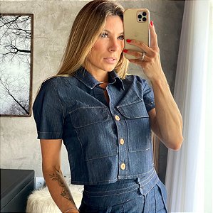 Blusa Jeans c/ Bolsos