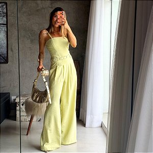 Macacao Pantalona Amarelo Lima