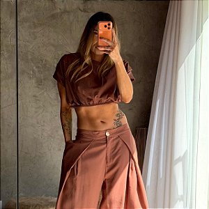 Cropped Malha Meia Manga