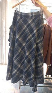 Saia Midi Xadrez Azul