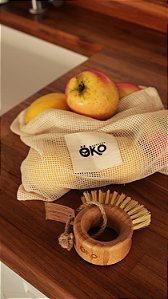 Saco Orgânico Telado em Algodão Grande - Kit Com 3 Unidades