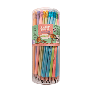 Lápis Preto Perolado C/ Borracha Pastel Trend Pote C/ 72 Und