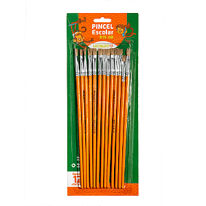 Pincel Escolar Chato Cabo Longo Ref.815-08 Pct/12