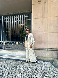 Calça Pantalona Faces Creme