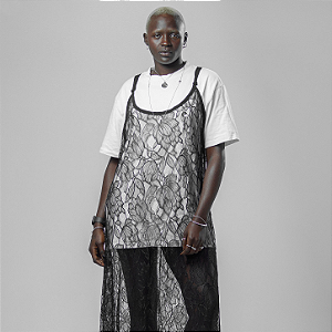 Vestido Longo Renda Preta Essência