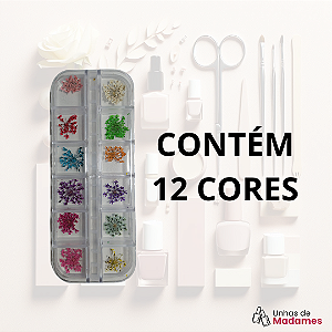FLOR SECA PARA UNHAS ENCAPSULADAS - 12 CORES