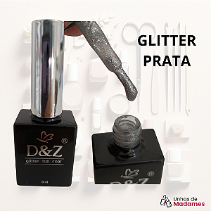 TOP COAT COM GLITTER PRATA D&Z - BRILHO E GLAMOUR PARA SUAS UNHAS
