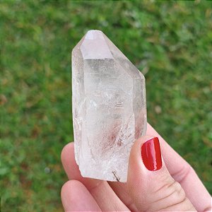 Ponta de Quartzo Cristal natural - base serrada