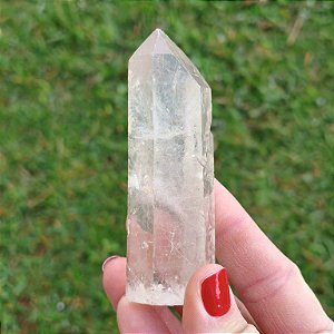 Ponta de Quartzo Cristal natural - base serrada