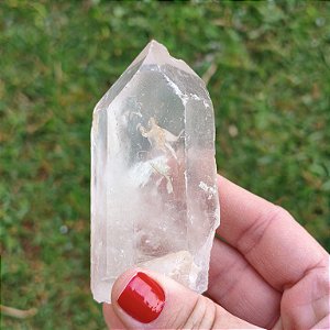 Ponta de Quartzo Cristal natural - base serrada