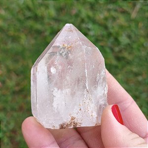 Ponta de Quartzo Cristal natural - base serrada
