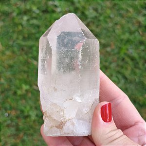 Ponta de Quartzo Cristal natural - base serrada