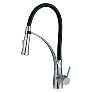 Torneira Cozinha c/ Monocomando Flexível Inox Preto