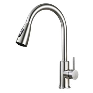 Torneira Cozinha c/ Monocomando Pull Down Inox Prata