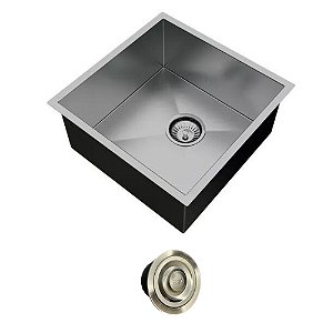 Cuba Cozinha Quadrada Gourmet Aço Inox Escovado 40x40