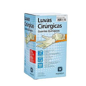 Caixa de Luva cirúrgica com pó 7,0 DESCARPACK  50 pares