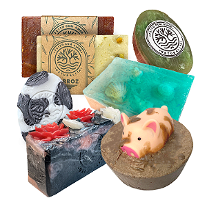Kit 7 Sabonetes Artesanais com Porquinho