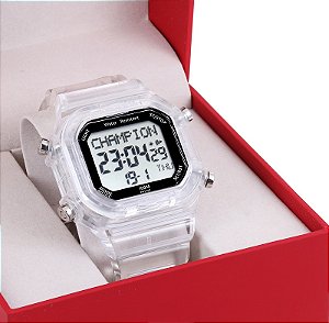 Relógio Masculino Digital Esportivo Champion YoT Transparente CP40181E Prova D'Água