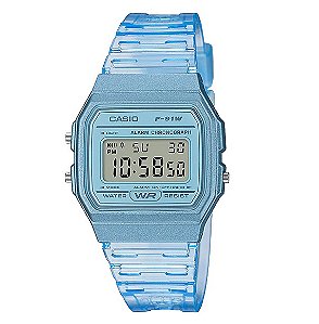 Relógio Casio Feminino Vintage Standard Azul F-91WS-2DF