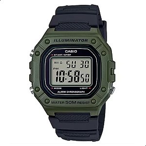 Relógio de Pulso Masculino Casio Digital Verde Standard W-218H-3AVDF