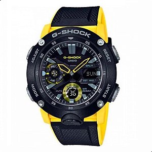 Relógio de Pulso Casio G-Shock Masculino Anadigi Amarelo GA-2000-1A9DR