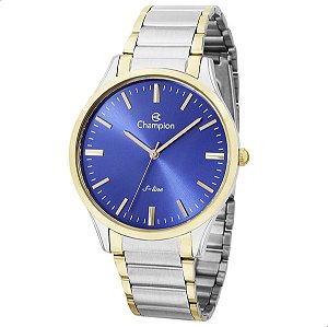 Relógio de Pulso Masculino Bicolor Champion Slim Analógico CN21069F