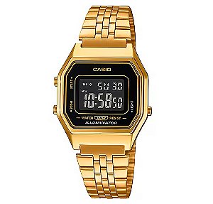 Relógio Feminino Digital Casio Dourado Vintage LA680WGA-1DF
