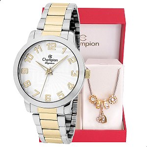 Relógio Feminino Champion Bicolor CN24664B + Pulseira Berloques