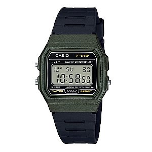 Relógio Feminino Casio Digital F-91WM-3ADF - Verde/Preto