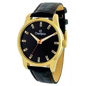 Relógio Masculino Champion Casual Couro Preto CN21452P
