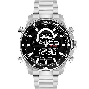 Relógio de Pulso Masculino Technos Anadigi Ts Digitech Prata BJK626AA/1K