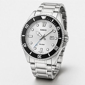 Relógio Masculino Casio Aço Prata Prova D'Água MDV-107D-7AVDF