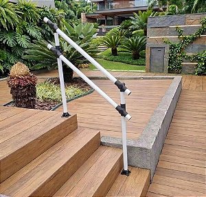 Corrimão Hasa Duplo em Aluminio Branco